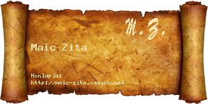 Maic Zita névjegykártya